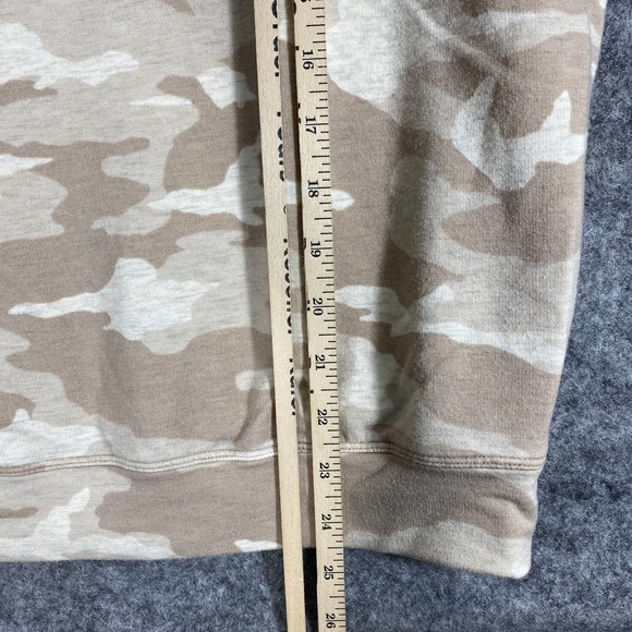 Athleta Camo Pullover XXS Cream Tan Sweatshirt Crew Neck Balance Long Sleeve - Picture 9 of 9